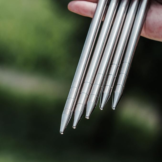 Boundless Voyage 6pcs/lot Titanium Alloy Tent Pegs Outdoor Camping Awning Tent Stakes Lightweight Hiking Climbing Tent Nail 24cm/30cm/35cm