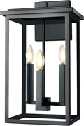 Modern Outdoor Wall LightsLarge Exterior Wall SconceBlack Porch Light FixtureOutdoor House Lights Wall MountWaterproof Outside Light For Garage Front Door With Thick Clear Glass E12 1 Pack