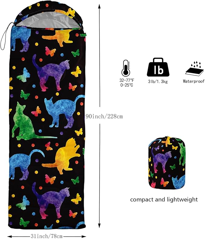 AILONEN Cartoon Car Sleeping BagsLightweight &amp Waterproof3 Season Warm &amp Cool WeatherCute Stars Printed Vehicles Transportation Sleeping Bags for BoysKidsAdults TravellingOutdoors