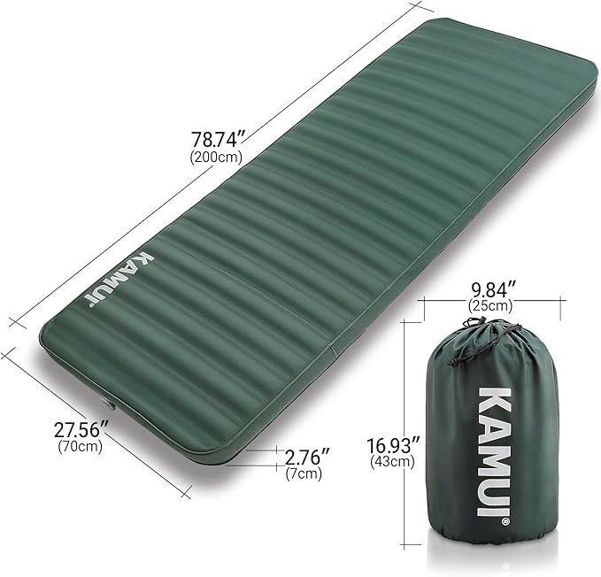 KAMUI Sleeping Pad – Foam Camping Mat 4-Season Insulated Mattress Pad R-Value 6 for Tent Car Travel or Home