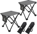 Opliy Camping Stool 2 Pack13.5 Inch Portable Folding Stool for Outdoor Gardening and Beach Hiking FishingFoot Stool with Carry Bag (Gray)