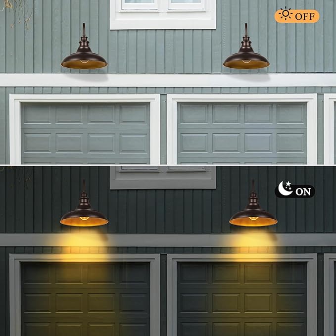 Exterior Farmhouse Barn Light 3PCS Dusk to Dawn Outdoor Lighting 16 Inch Vintage Outside Garage Lights Fixtures for Patio Frontdoor Entryway Doorway