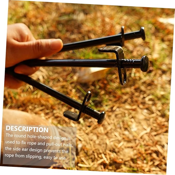4Pcs Heavy Duty Steel Tent Stakes Multiuse Pegs for Outdoor Camping Awnings and Canopies Durable Construction Portable Design for Camping