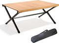 OUTSIDER Egg Roll-Up Camping TableAluminum Rolled-Up Tabletop Scratch-Resistant Non-Slip Base X-Shaped LegsLightweight Multi-Purpose for Indoor &amp Outdoor Use