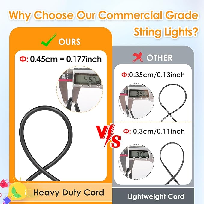 Mlambert 48FT Outdoor Patio Lights Waterproof Dimmable with Remote RGB Cafe LED String Light with 15 Shatterproof Bulbs for Bistro Party-Black 1 Pack