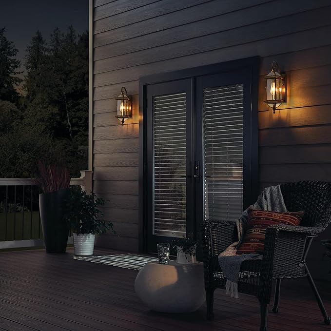Milaii 18.5 H Copper Outdoor Wall Lights Exterior Waterproof Wall Sconce Light Fixture E26 Socket Oil Rubbed Bronze Porch Light with Clear Glass Lantern Wall Lamp for Front Porch Garage Patio