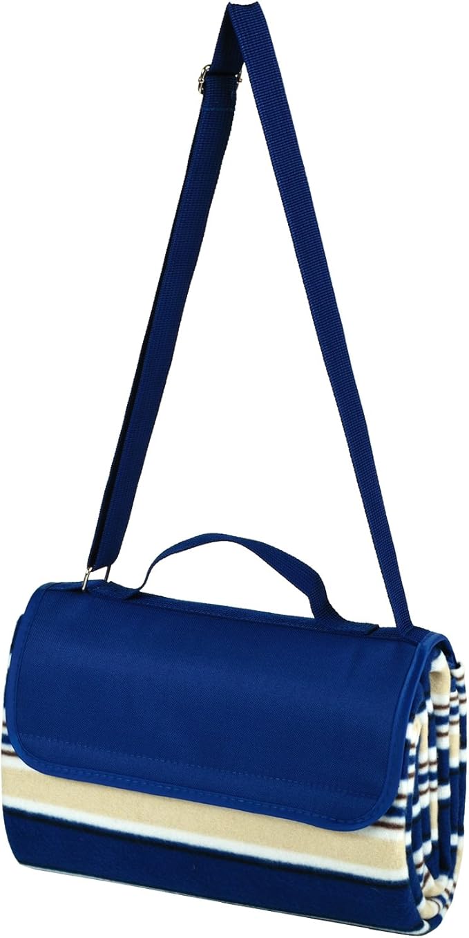 Picnic at Ascot Outdoor Picnic Blanket With Water Resistant Backing Extra Large 60 x 80