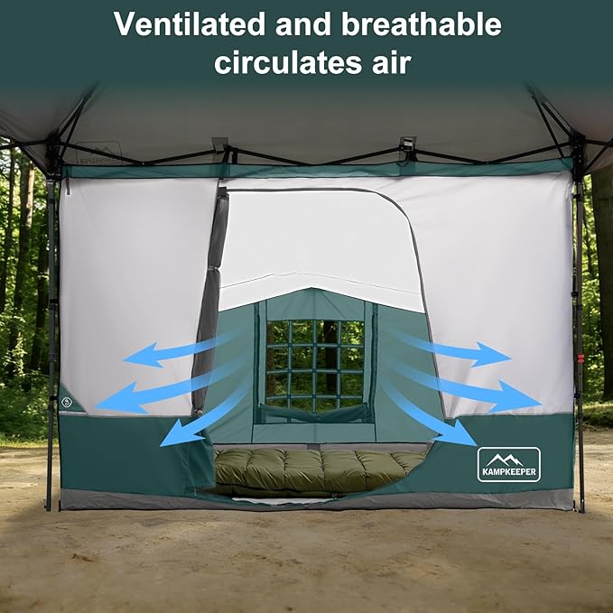 KAMPKEEPER Canopy Side Tent Camping Canopy Tent for 10x10 Pop Up Canopies Cube Tents Gazebo Room Compatible with 10' Wide Canopies(Canopy Not Included)