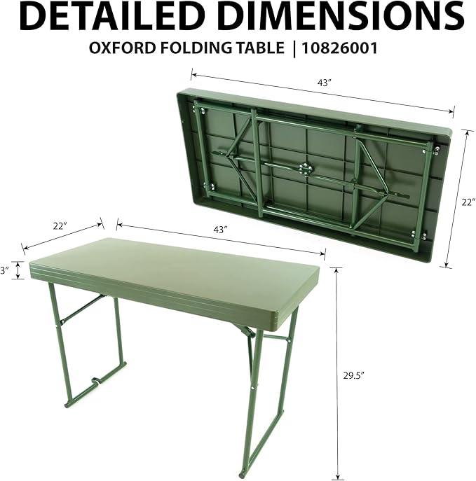 Creative Outdoor Heavy Duty Camping Table Lightweight Outdoor Camping Table Portable Perfect for Camping Lawn Picnic and Fishing (Table Green)