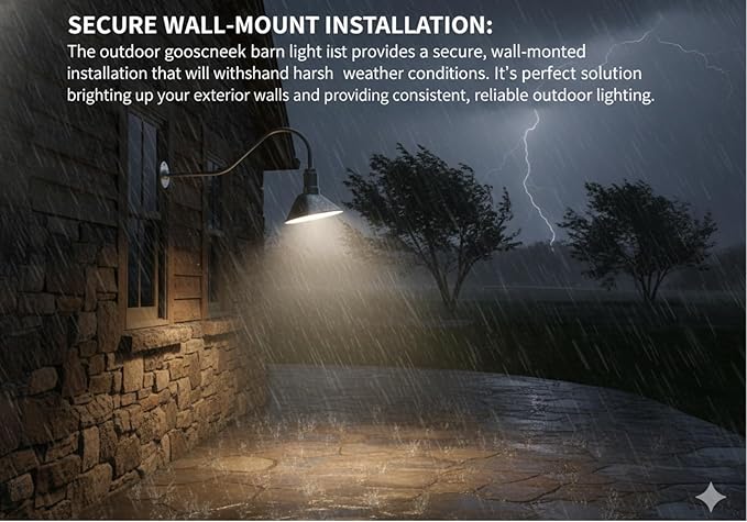 AGB101-AS20-GAL Gooseneck Barn Light - Galvanized Outdoor Dome with Incandescent Downlight | Wall-Mount Fixture for Patios Gardens Pathways and Large Outdoor Living Spaces