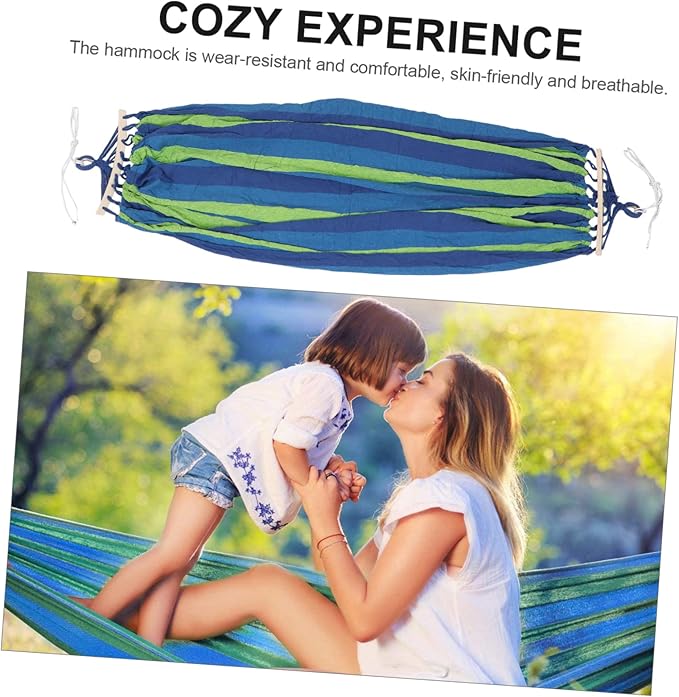 150kg Double Hammock with Sturdy Ties Outdoor Camping Garden Use Comfortable Canvas Design for Relaxation Easy Setup for Travel Hiking