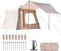 Inflatable Tents for Camping Super Easy to Blow Up Tent with Hand Pump Waterproof Oxford Cloth &amp Stove Jack Spacious Air Tent Hot Tents for 4-6 People