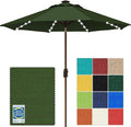 EliteShade USA 10-Year-Non-Fading 10Ft Market Umbrella with 80 LED Lights Patio Umbrella Outdoor Table Umbrella with Ventilation(Fern)
