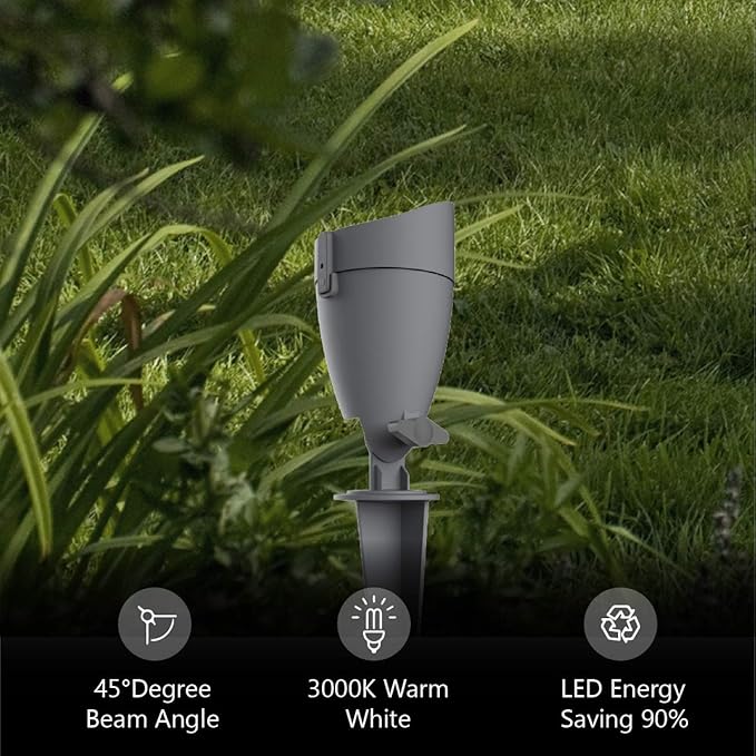LED Low Voltage Landscape Lights with Connector Aluminium Die-CastOutdoor Spot Lights Waterproof 6W 12V AC/DC2 PackSpotlights for Pathway Yard Lawn Garden (Transformer NOT Included)