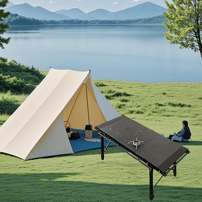 Camping IGT Table Board Lightweight Detachable Folding Grill Tables Aluminum Alloy 0.5 Unit IGT Table Board Accessories for Outdoor (FU Board)