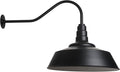 Steel Lighting Co. Large Outdoor Barn Light | Gooseneck Light Fixture | Made in America from 18-Gauge Steel | 20 Dome | 23 Gooseneck Matte Black Exterior/White Interior
