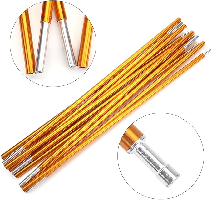 Tent Poles Replacement Lightweight Tent Pole Repair Kit -24 Sections Aluminum Alloy Anti- Windproof Tent Poles Awning Poles for Outdoor Camping