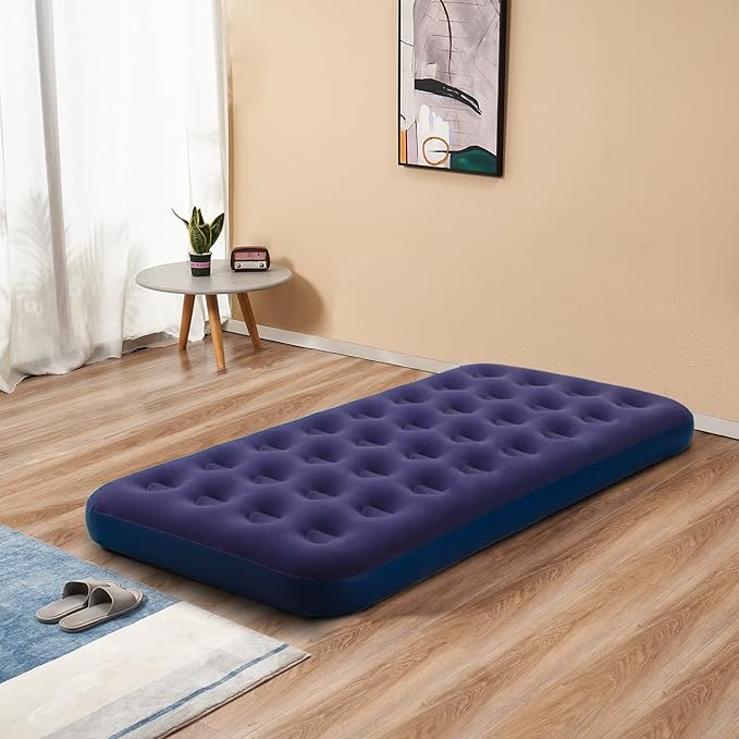 Twin Size Air Mattress Inflatable Bed for Camping &amp Home Blow Up Sleeping Pad