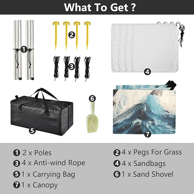 Dolphins Jumping Pattern Beach Tent Sun Shelter 9.2' x 10.5' Beach Canopy with 4 Sandbags 4 Stability Poles Sand Shovels - Tent Canopy for Beach Camping Fishing Picnics