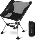 MOON LENCE Portable Camping ChairLightweight Backpacking Hiking ChairsCompactFoldablewith Anti-Sinking Large Feet for Beach330 lbs Capacity (Black Plus)