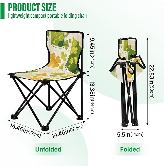 Beer Portable Camping Chairs Folding Chair - Durable Oxford Fabric Lightweight Iron Frame Easy Fold Design - Ideal for Outdoor Activities Camping Fishing and Travel