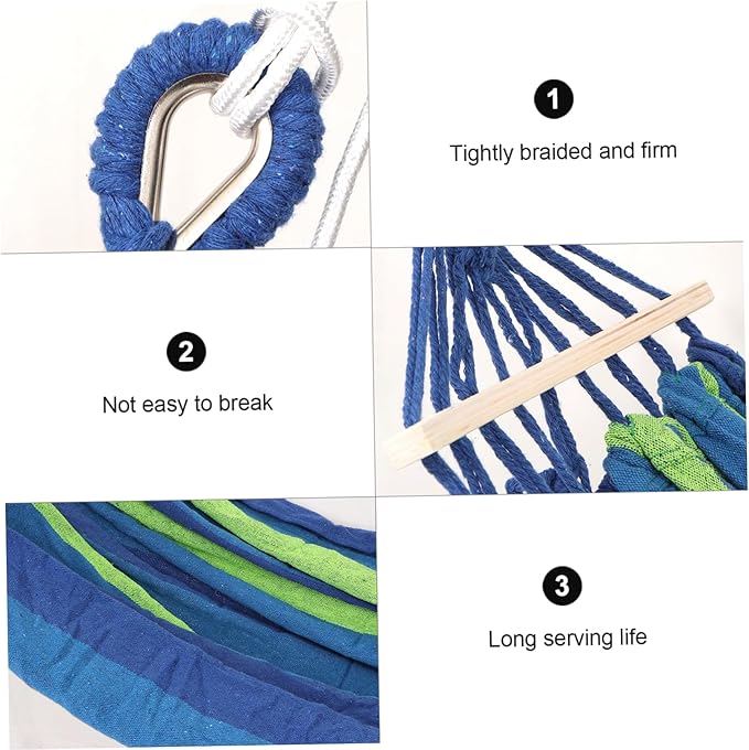 150kg Outdoor Camping Hammock with Capacity Double-Sided Canvas for Travel Beach and Garden Use Lightweight and Portable Easy Setup with Tree Straps