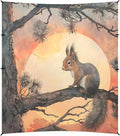 Camping Sun Shelters Little Squirrel Sitting on Branch Sunset Beach Canopy 126 * 110.2in