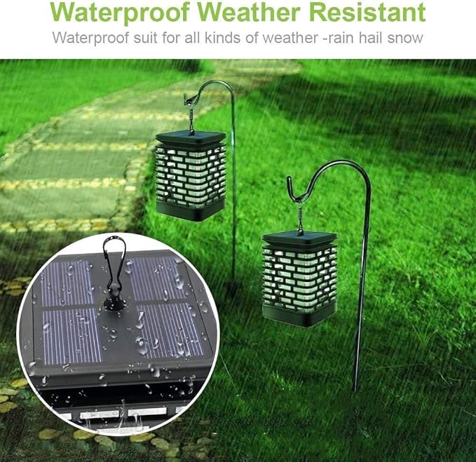EOYIZW Solar Lanterns 99LEDs Dancing Flickering Flame Lights IP65 Waterproof Purple 3.5 H x 3.5 W x 3.5 D