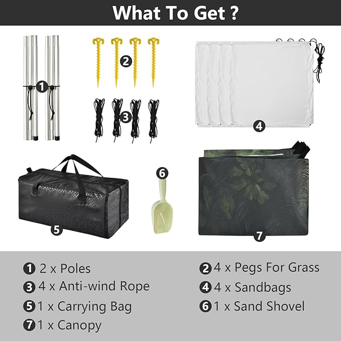 ALAZA Wolf of Forest Beach Tent Sun Shelter UPF50+ Protection Beach Shade Canopy w/ 4 Sandbags for Outdoor Camping Fishing Backyard Fun Picnic 10x9 ft