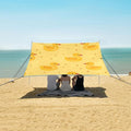 Little Yellow Duck Yellow Background Pattern Camping Sun Shelter Beach Tent Portable Beach Sun Shade Outdoor Canopy for Camping Trips Fishing Picnic