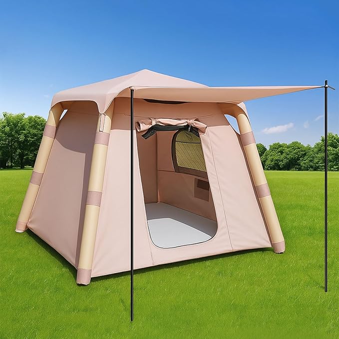 4-Person Inflatable Camping Tent – Easy to Set Up Waterproof Luxury Outdoor Air-Blown Tent for Adults