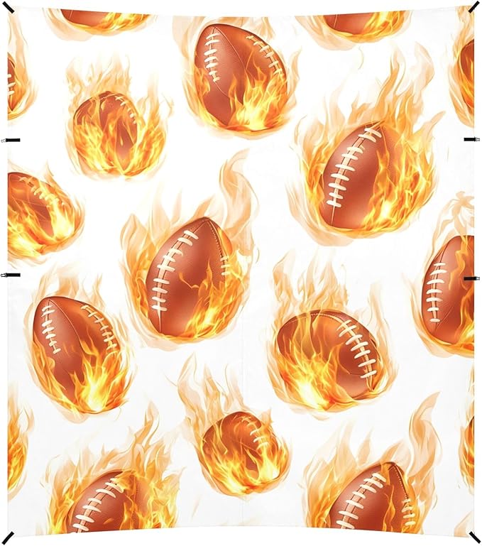 Pattern Rugby Fire Pattern Camping Sun Shelter Beach Tent Portable Beach Sun Shade Outdoor Canopy for Camping Trips Fishing Picnic