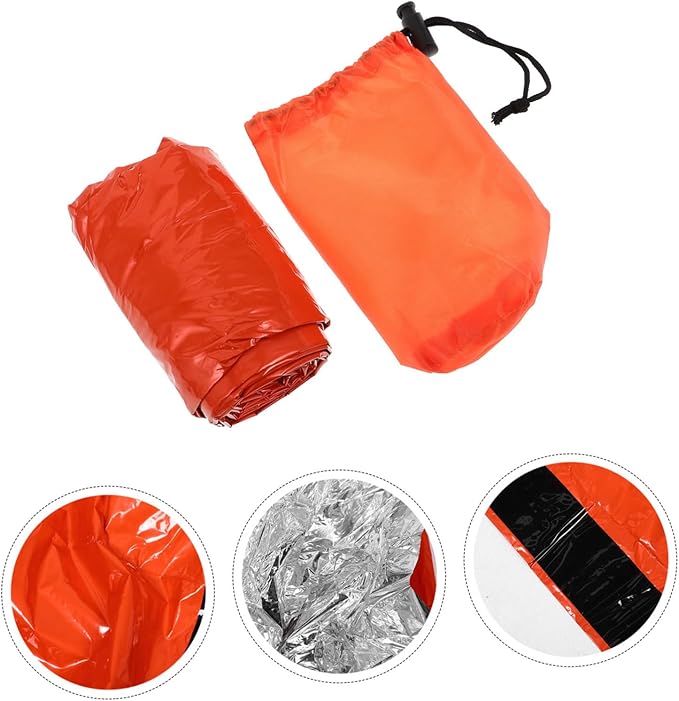 BESTonZON 3 Set Emergency with Compression Storage for Outdoor Camping Portable Thermal Blanket for Hiking and Survival Gear