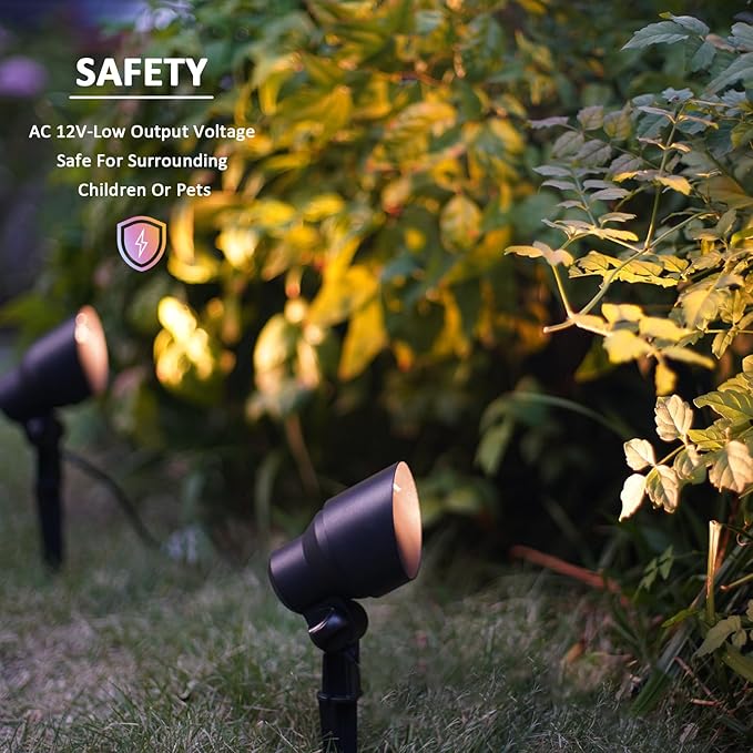 Malibu LED Floodlight Low Voltage Landscape Lighting Outdoor Spotlight for Walls Trees Flags Decorative Light 6 Watt 12V AC for Garden Lawn Use