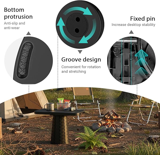 Small Portable Folding Table Ultralight Collapsible Foldable Picnic Table and Stool 2 in 1 for Outdoor Camping BBQ Cooking Festival Beach Home Use