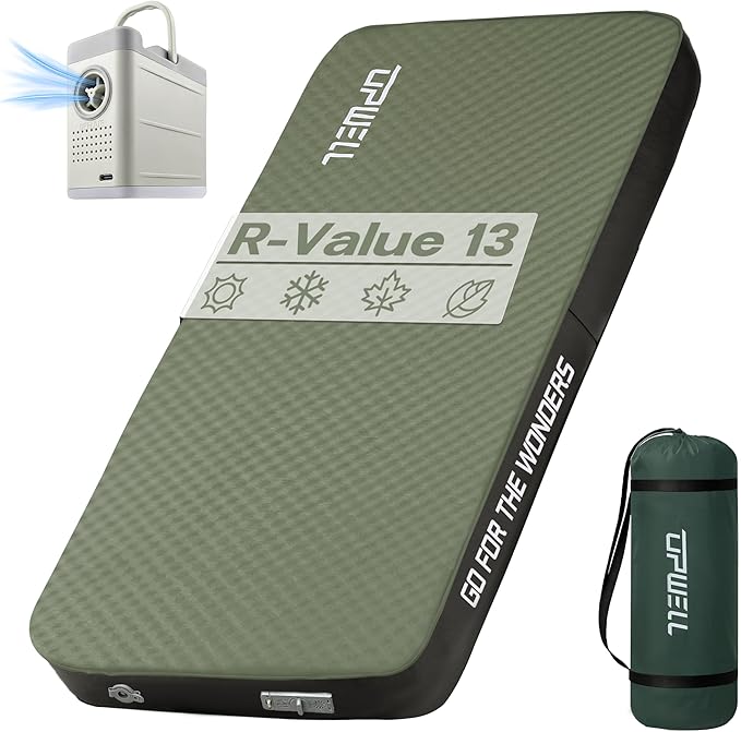 UPWELL Self Inflating Sleeping Pad 4.5 Thickness Camping Mattress with Solid Foam Single Sleeping Mat Portable Fast Inflation for Outdoor Mat Portable Roll Upwith air Pump