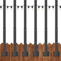 AILBTON 6 Pack 2.8Ft String Light PolesLight Poles for Outside String LightsOutdoor Light Poles with Fence BracketMetal Pole Stand for PatioBackyardDeck