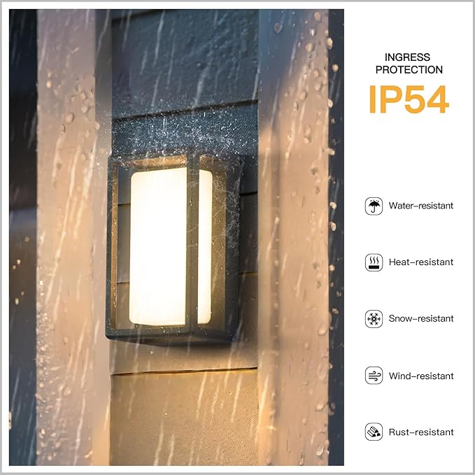 Modern Outdoor Wall Lights AC100-240V LED Porch Lights Outdoor 9.8 Sconce Light for House Exterior Wall Light Fixtures Waterproof 3000K Sconces Lighting for Outside Garage Patio Front Door