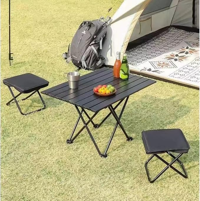Portable Folding Chair Purse - Lightweight Compact Foldable Stool for Outdoor Hiking Picnic &amp City Commuting | Innovative Multi-Use Design with Easy Carry Function | Khaki Color