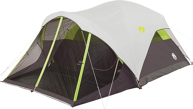 Coleman Steel Creek 6-Person Tent with Screened Porch &amp Integrated Rainfly Weatherproof Tent with Screen Room Sets Up in Minutes Fits Queen-Size Airbed