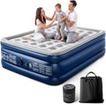 Lamberia Air Mattress with Built in 2 Purpose Pump 18 Raised 660lbs Max Comfort Inflatable Mattress Blow up Mattress Portable Air Bed for Camping Guests Home Colchon(Blue GreyQueen)