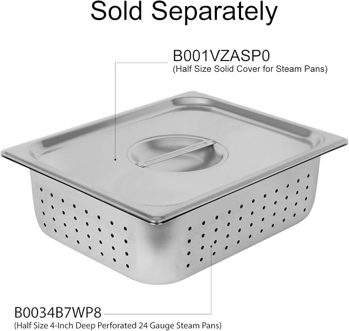 Excellante Half Size 4-Inch Deep Perforated 24 Gauge Steam Pans