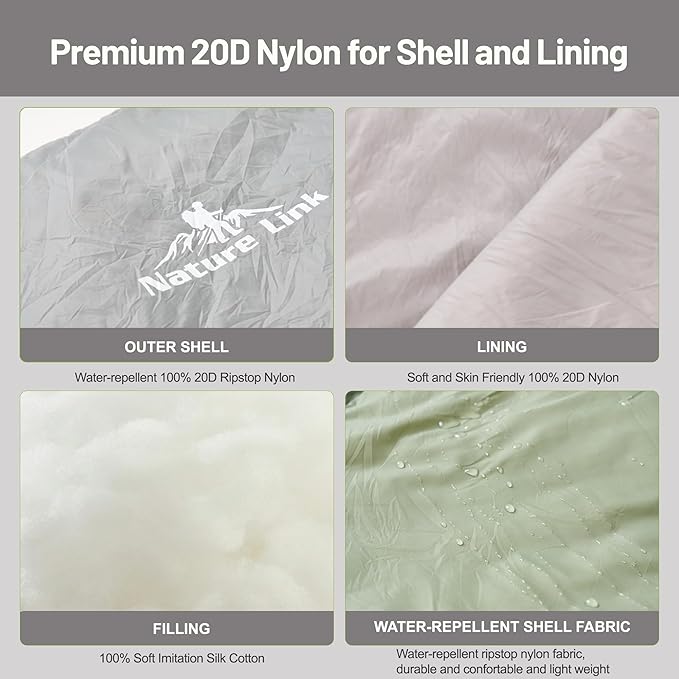 Lightweight Mummy Sleeping Bag 2.87lbs Backpacking Sleeping Bag 42℉-55℉ Nylon Shell and Lining Compact Ultralight Sleeping Bag for Backpacking Camping Hiking