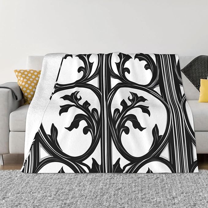 Fence Pattern 80x60 Printed Soft Fleece Blanket for Sofa Bed and Camping - Cozy Blanket for Travel Picnics Nighttime Use