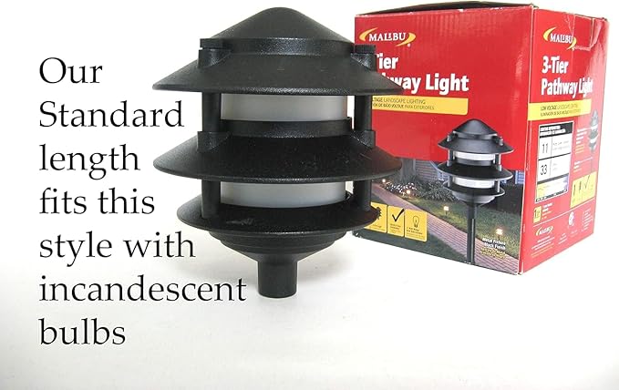 Frosted Plastic Lens Globe for 3 Tier Metal Low Voltage Path Lights compatible replacement with Malibu Landscape Lighting Hampton Bay Paradise Cast Aluminum Pagoda and more. 3 Pack