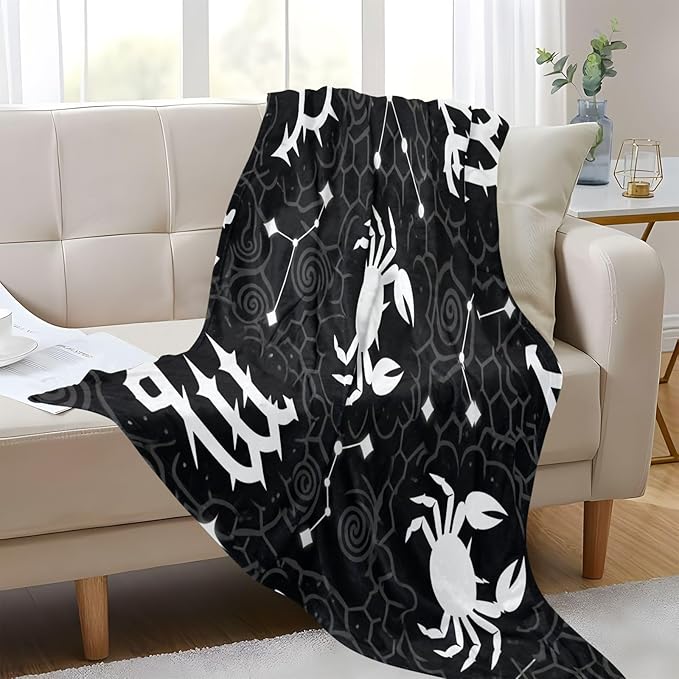 Throw Blanket For Office Black White Gothic Constellation Living Room Blankets 50 x 70 Inch