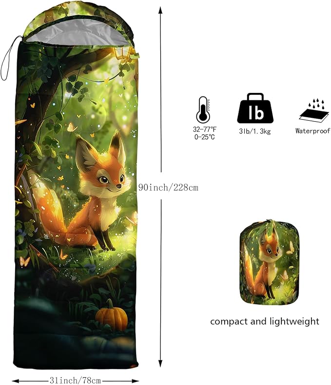 AILONEN Kawaii Panda Sleeping BagsLightweight &amp Waterproof3 Season Warm &amp Cool WeatherDreamy Purple Flower Animal Themed Sleeping Bags for BoysGirlsKidsAdults TravellingOutdoors