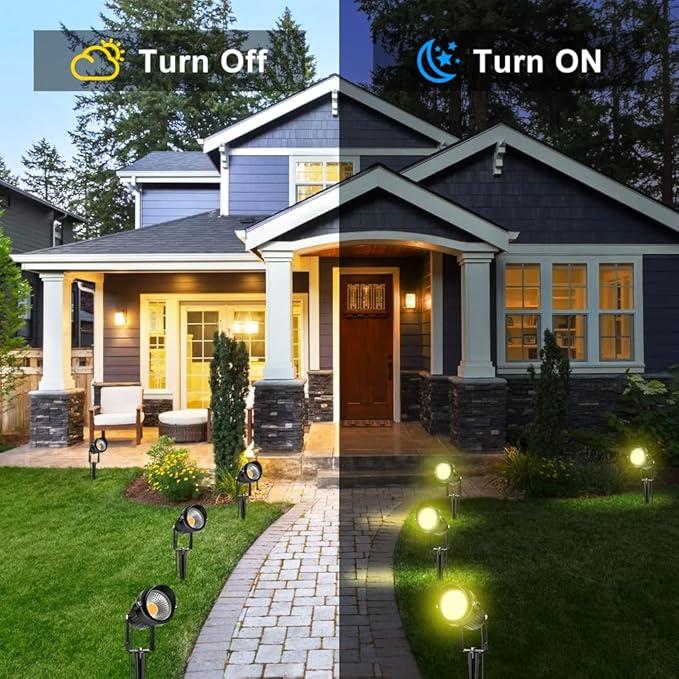LightingWill 5W LED Landscape Lights Warm White 3000K-3500K Waterproof DC 12V COB LED Outdoor Wall Spotlight Low Voltage Garden Tree Spot Lighting forYardPathwaysFence (4 Pack)
