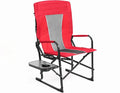Foldable Directors Chair Heavy Duty Outdoor Camping Chair with Side Table and PocketOversized Rocking Lawn Chair for FishingBeachSport Events (Red)