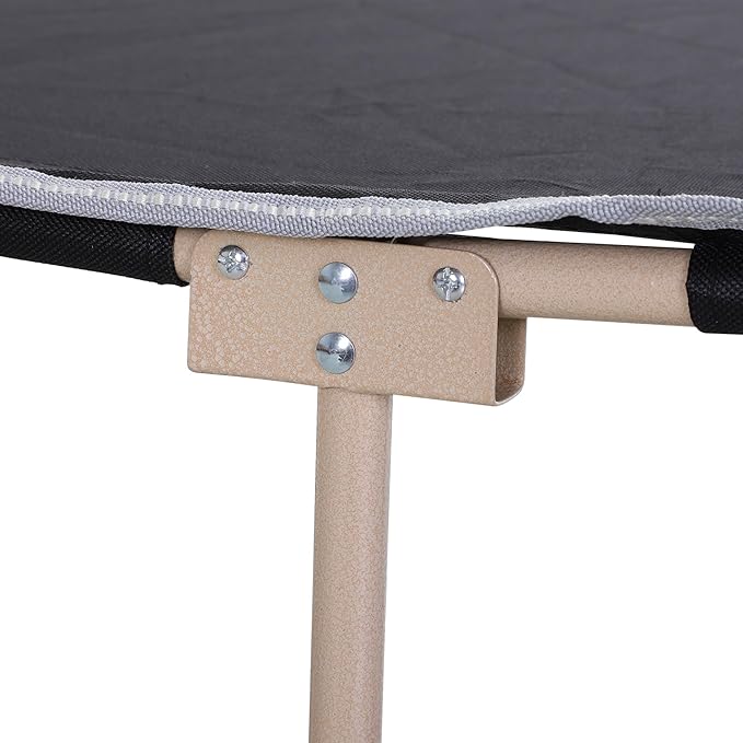 Folding Camping Cot for Adults with Carry Bag Side Pocket Outdoor Portable Sleeping Bed for Travel Camp Vacation 330 lbs. Capacity Black